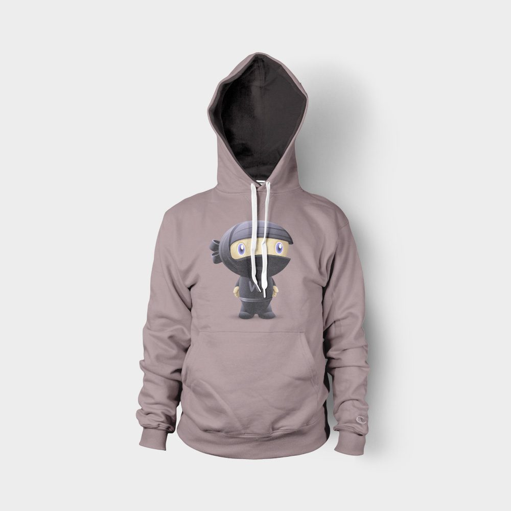 A gray hoodie with an image of a gorilla.